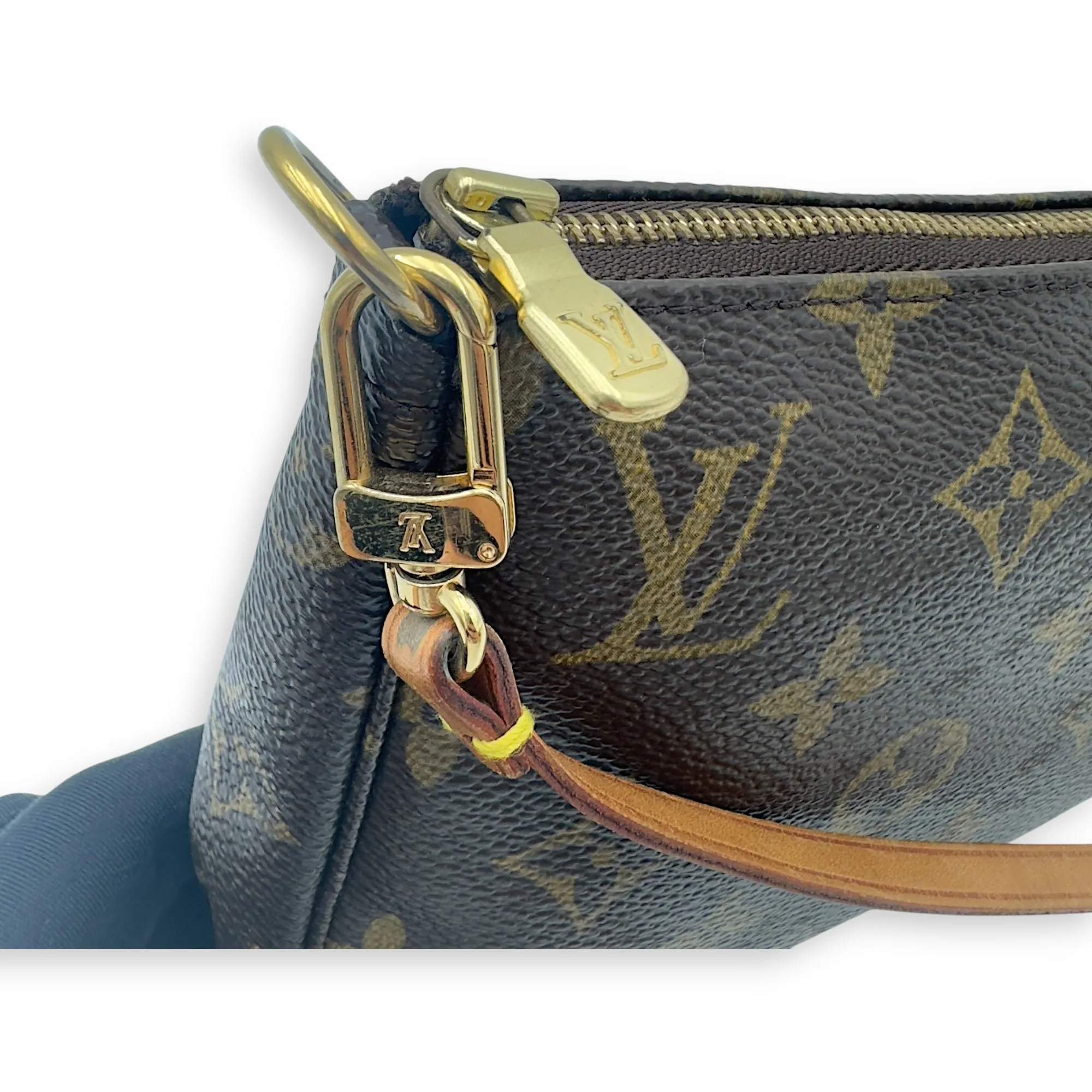 Pochette Accessoires Shoulder Bag Brown in Monogram Coated Canvas, Gold hardware