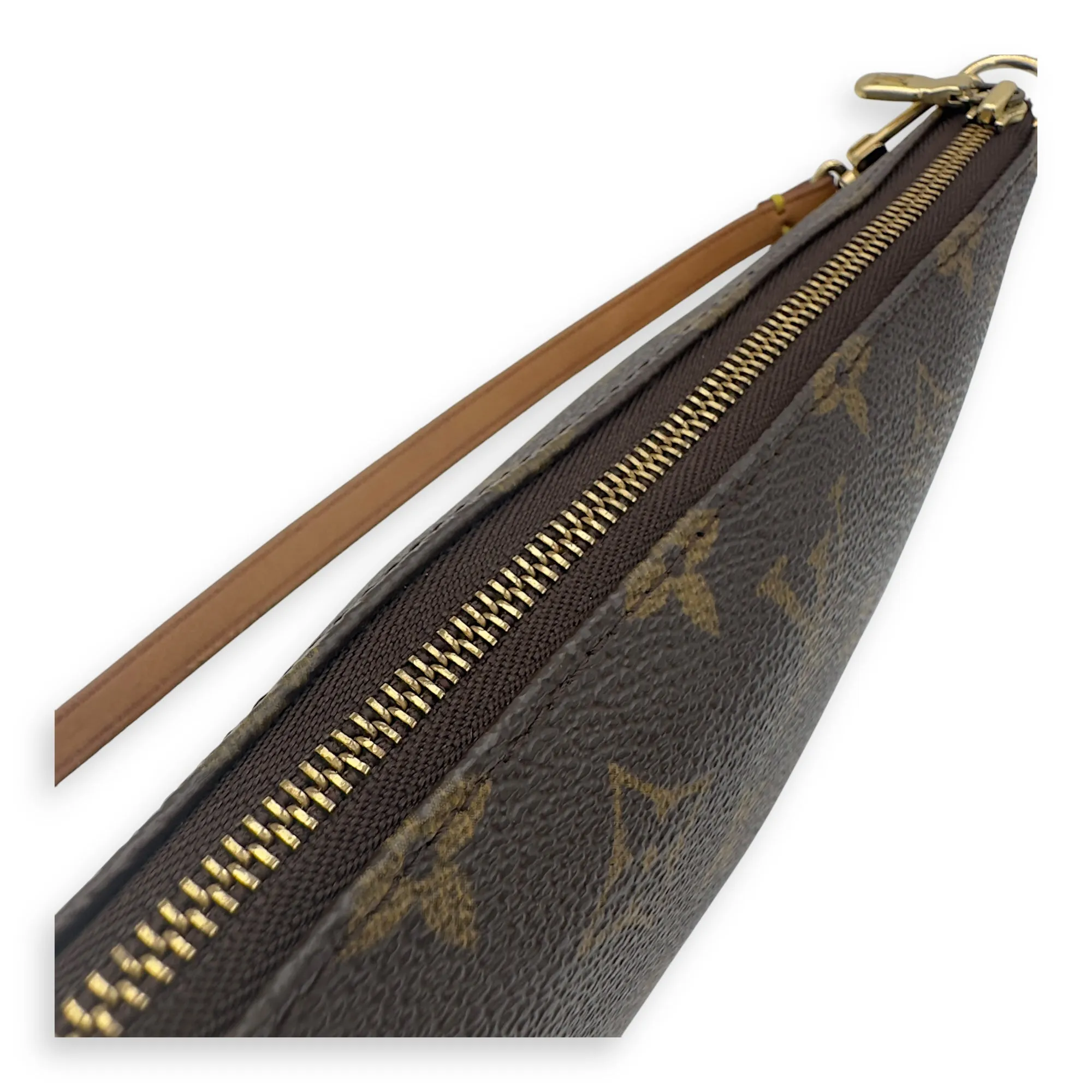 Pochette Accessoires Shoulder Bag Brown in Monogram Coated Canvas, Gold hardware