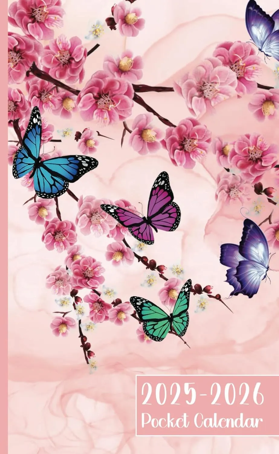 Pocket Calendar 2025-2026 for Purse: Small 2 Year Monthly Planner | 24 Months from January 2025 to December 2026 | Butterfly and Flower Cover. Paperback  May 17, 2024