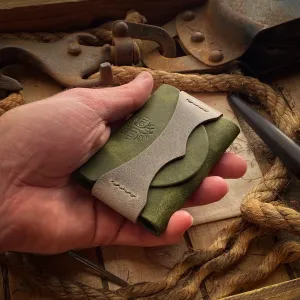 Posh Slim Minimalist Wallet - Olive and Charcoal