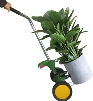 Potted Plant Dolly with Flat Free Wheels Adjustable Handle Garden Pot Mover for Potted Flower Trees Planters Rocks Christmas Tree Plant Caddy