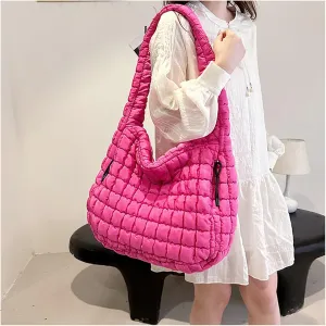 Puffer Tote Bag Women Quilted Crossbody Bag Large Shoulder Puffy 2025 Summer Beach Purse Cloud Bubble Gym Pleat Pad