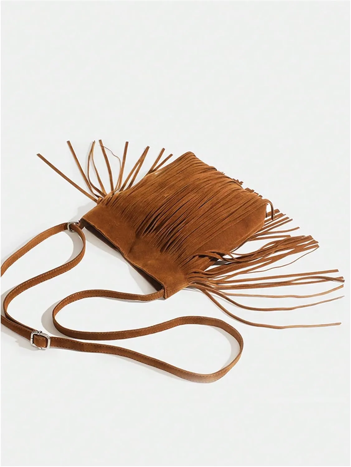 QWINEE Women's Fringe Hobo Bags Tassel Vintage Suede Crossbody Bag Shoulder Bags