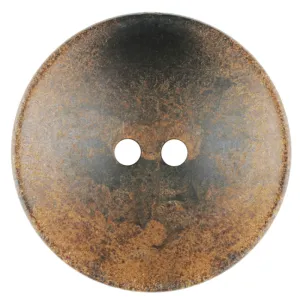 Round Wood 34mm Button - Dark Brown