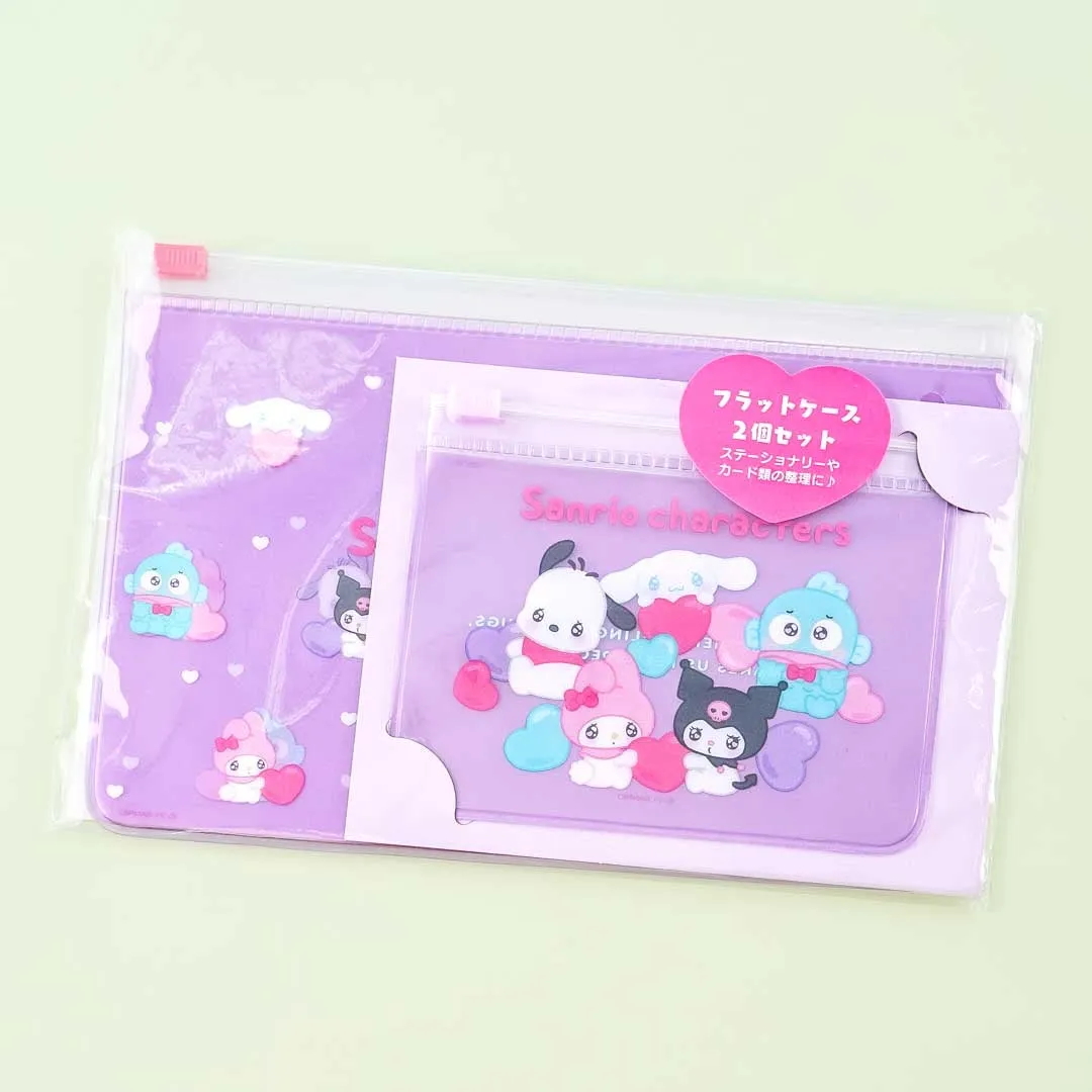 Sanrio Character Twinkle Eyes Zipper Flat Pouch Set