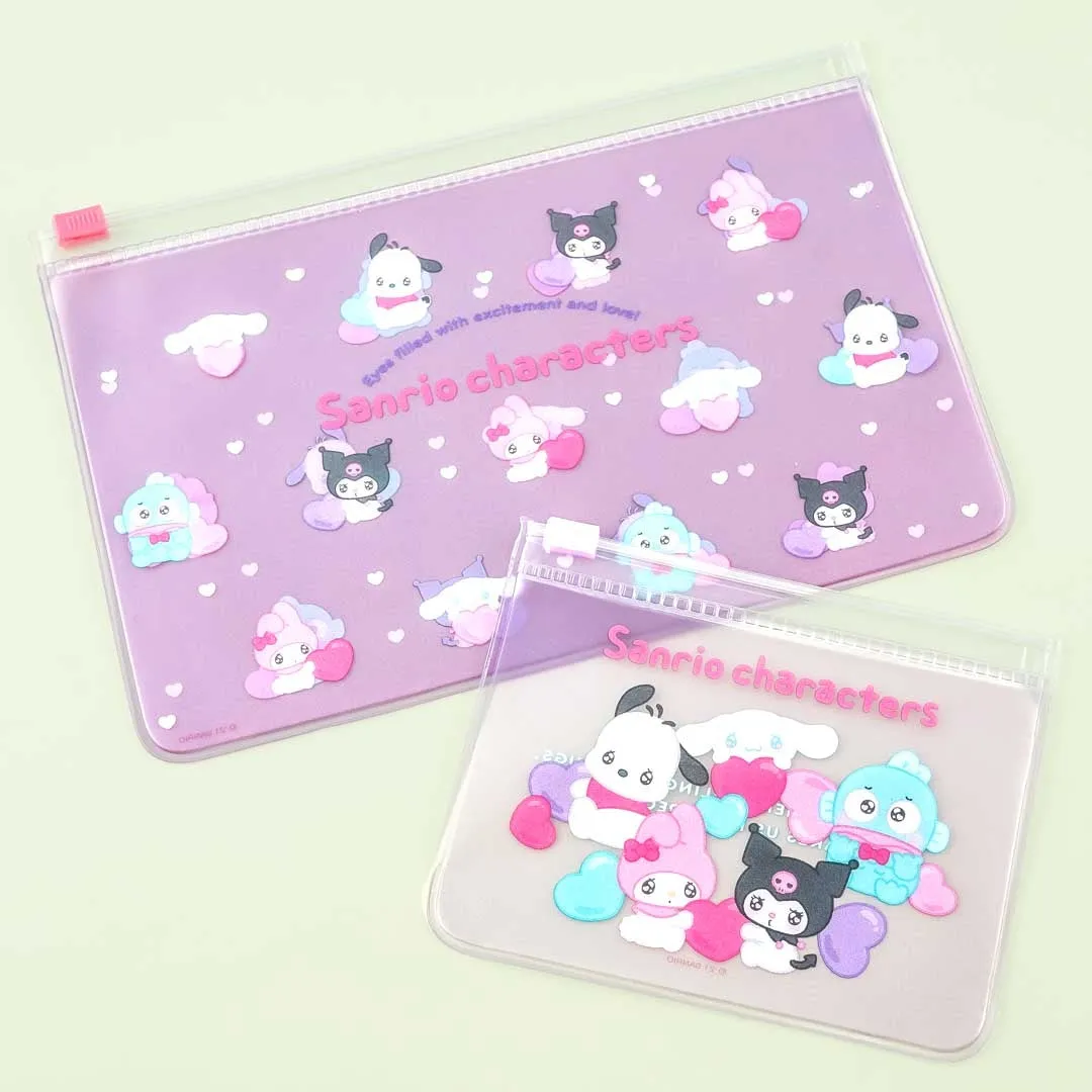 Sanrio Character Twinkle Eyes Zipper Flat Pouch Set