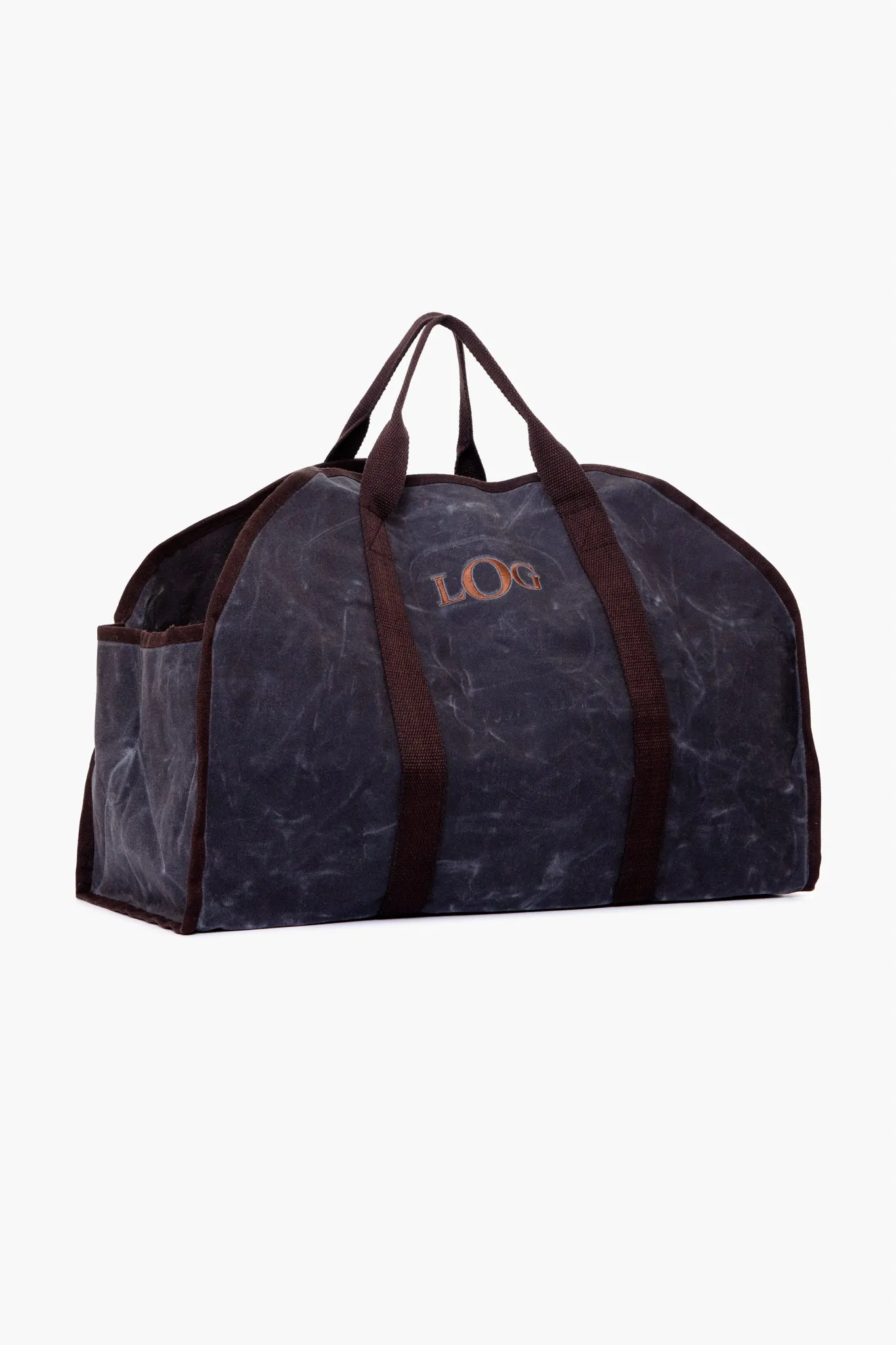 Slate Waxed Canvas Log Carrier