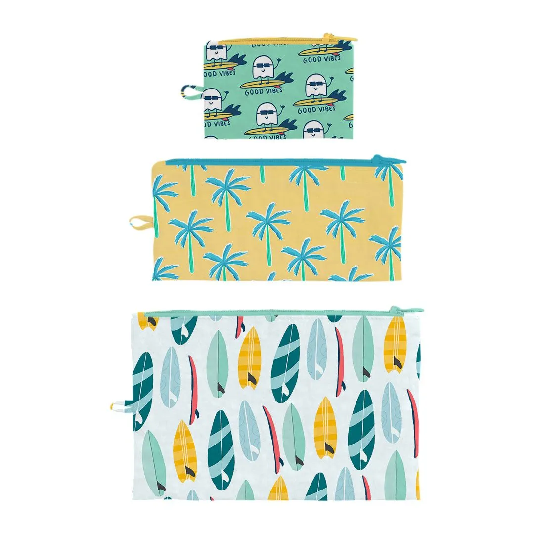 Surf Vibes Flat Pouch, Set of 3