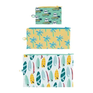 Surf Vibes Flat Pouch, Set of 3