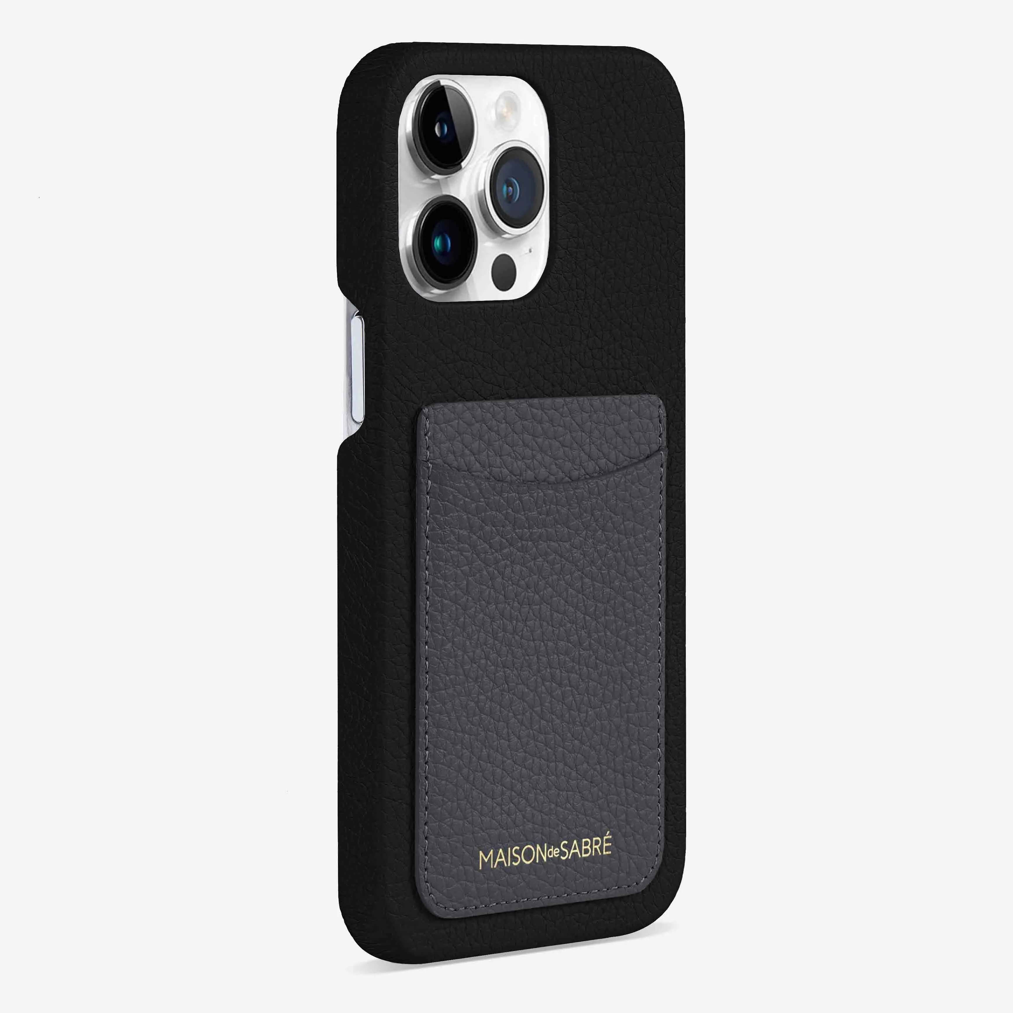 The Card Phone Case iPhone 14 Pro Max - Graphite Caviar