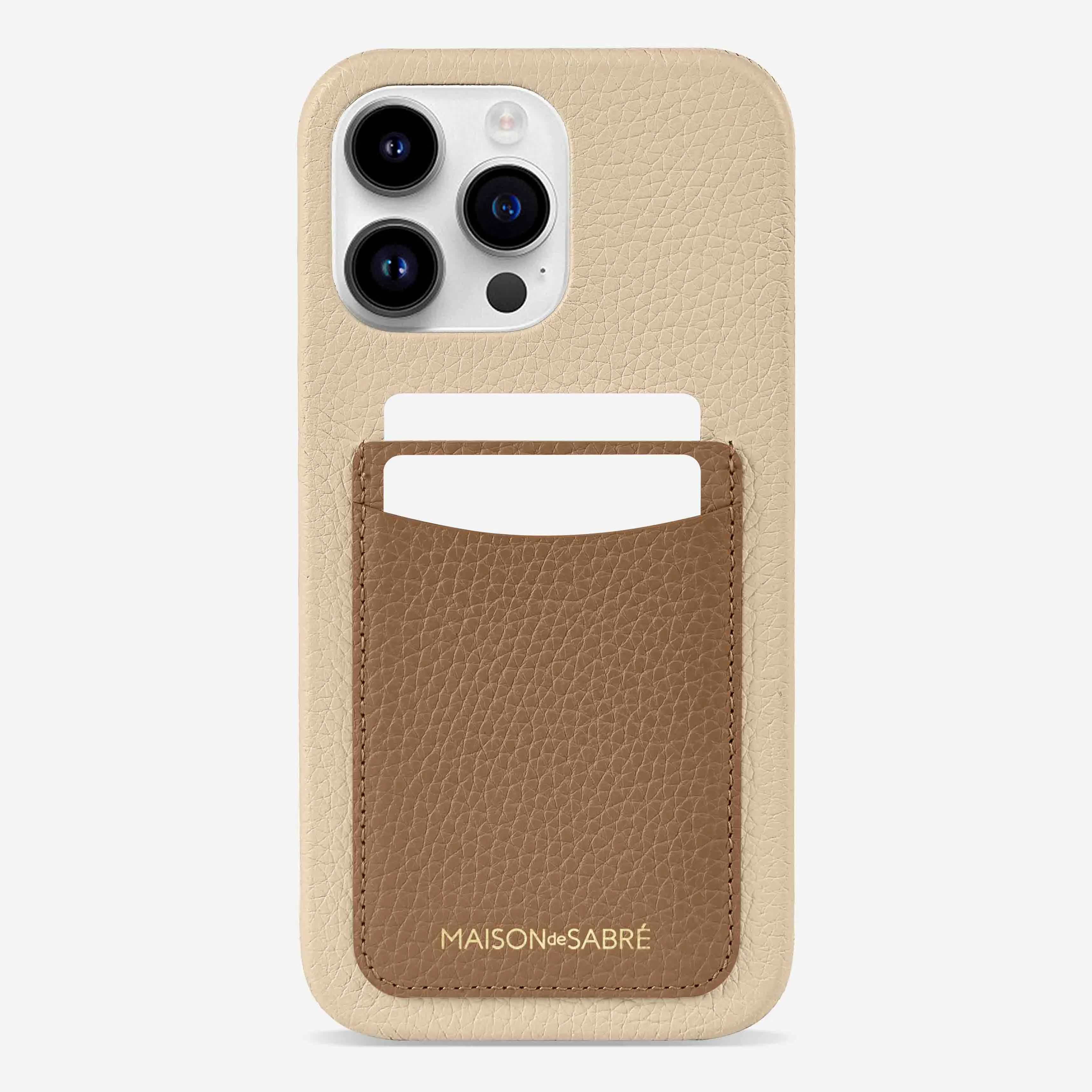 The Card Phone Case iPhone 15 Pro Max - Sandstone Nude