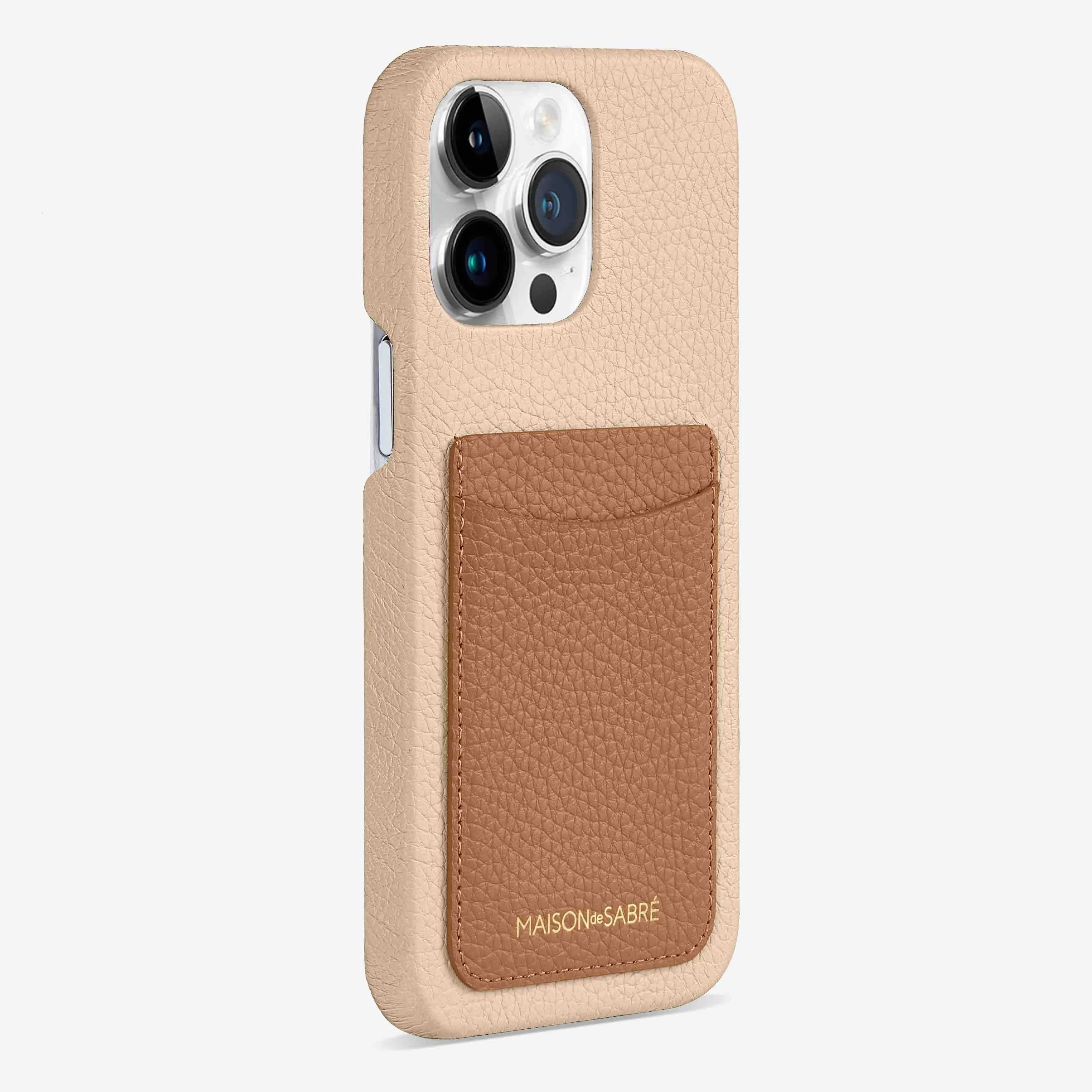 The Card Phone Case iPhone 15 Pro Max - Sandstone Nude