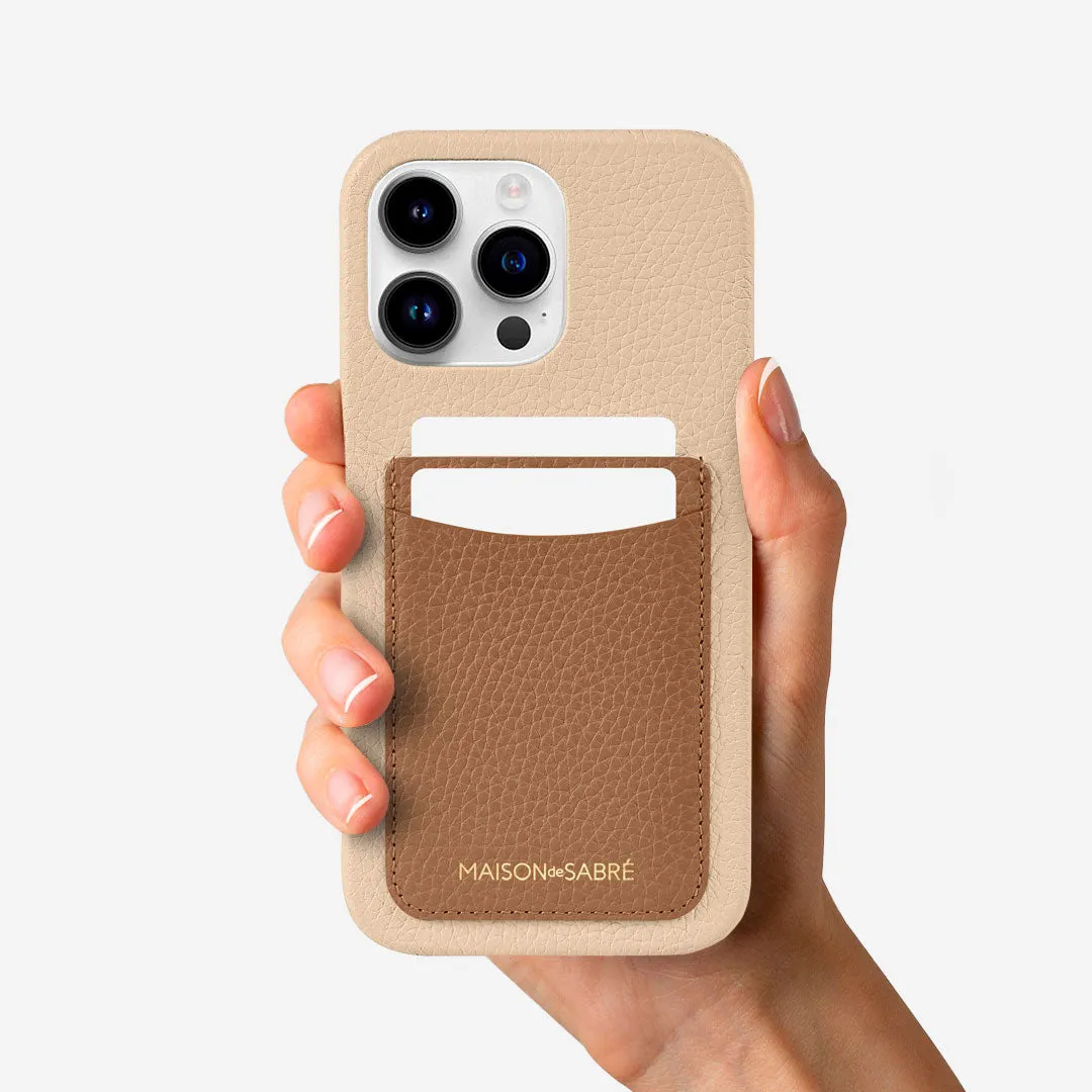The Card Phone Case iPhone 15 Pro Max - Sandstone Nude