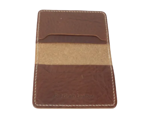 The Quad Brown Full Grain Leather Slim 4 Card Wallet "Minimalist Series"