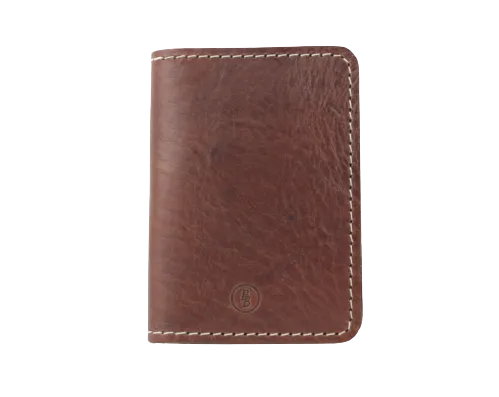 The Quad Brown Full Grain Leather Slim 4 Card Wallet "Minimalist Series"