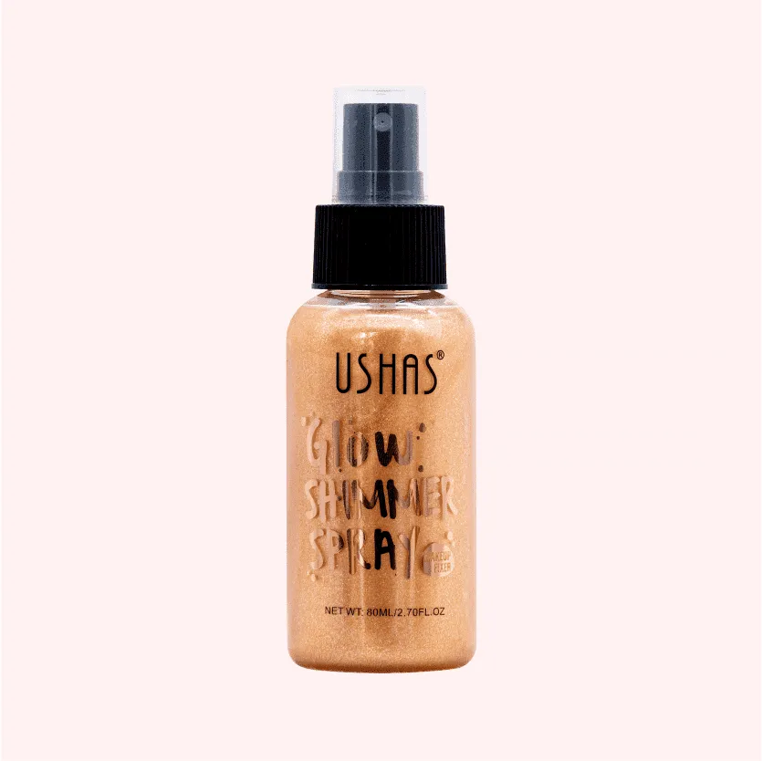 Ushas Glow Shimmer Glitter Moisturizing Face and Body Spray