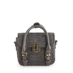 Vintage Linen and Buckle Design Women's Tote Bag - Gray