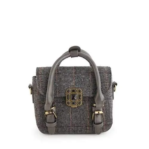 Vintage Linen and Buckle Design Women's Tote Bag - Gray