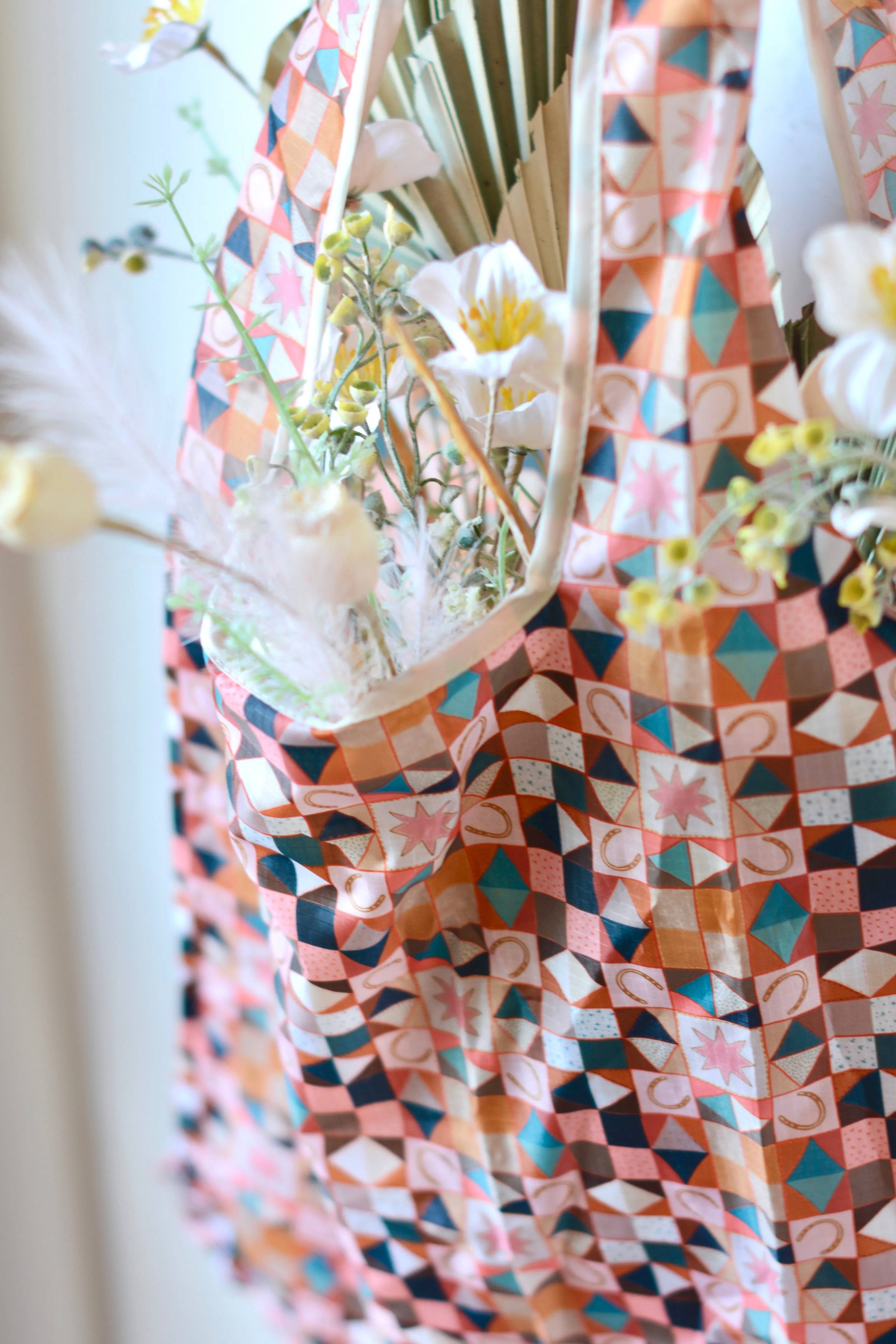 Vintage Ranch Patchwork Reusable Tote Bag