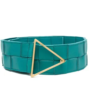 Wide Maxi Weave Belt in Mallard