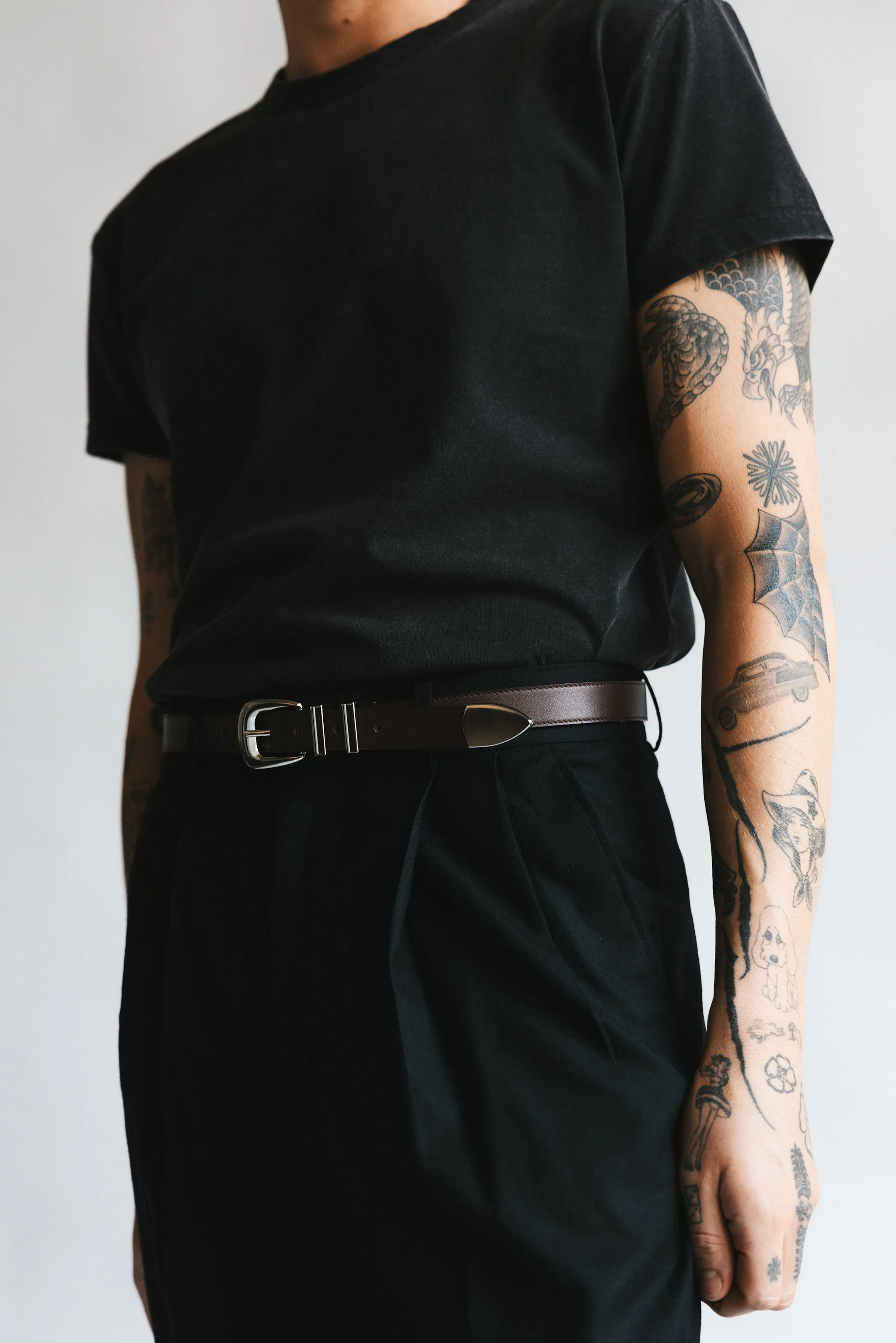 Wilshire Western Leather Belt  |  Chocolate