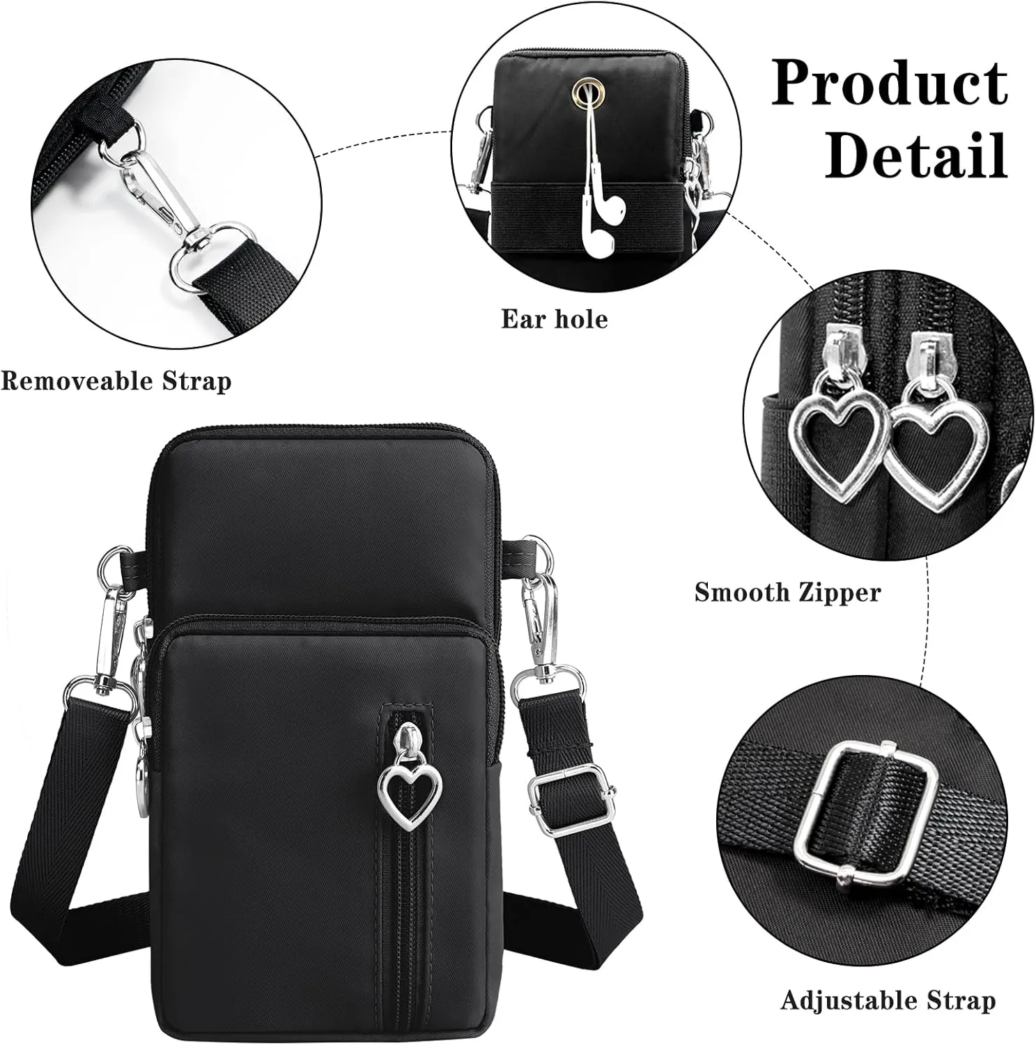 YINHEXI Small Crossbody Bags for Women Trendy, Mini Triple Compartment Cell Phone Crossbody Wallet Purses