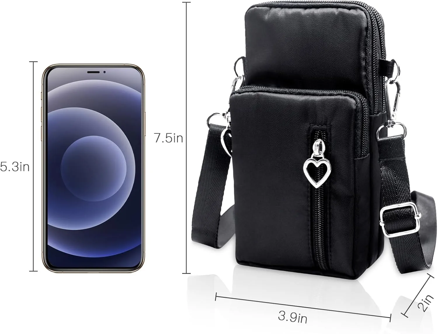 YINHEXI Small Crossbody Bags for Women Trendy, Mini Triple Compartment Cell Phone Crossbody Wallet Purses