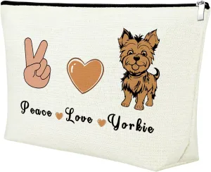 Yorkie Gifts for Women Makeup Bag Yorkie Lovers Gift Cosmetic Bag Yorkie Dog Gift Yorkie Mom Owner Gift Yorkshire Terrier Gift Christmas Birthday Gift for Friend Girl Dog Owner Gift Toiletry Bag