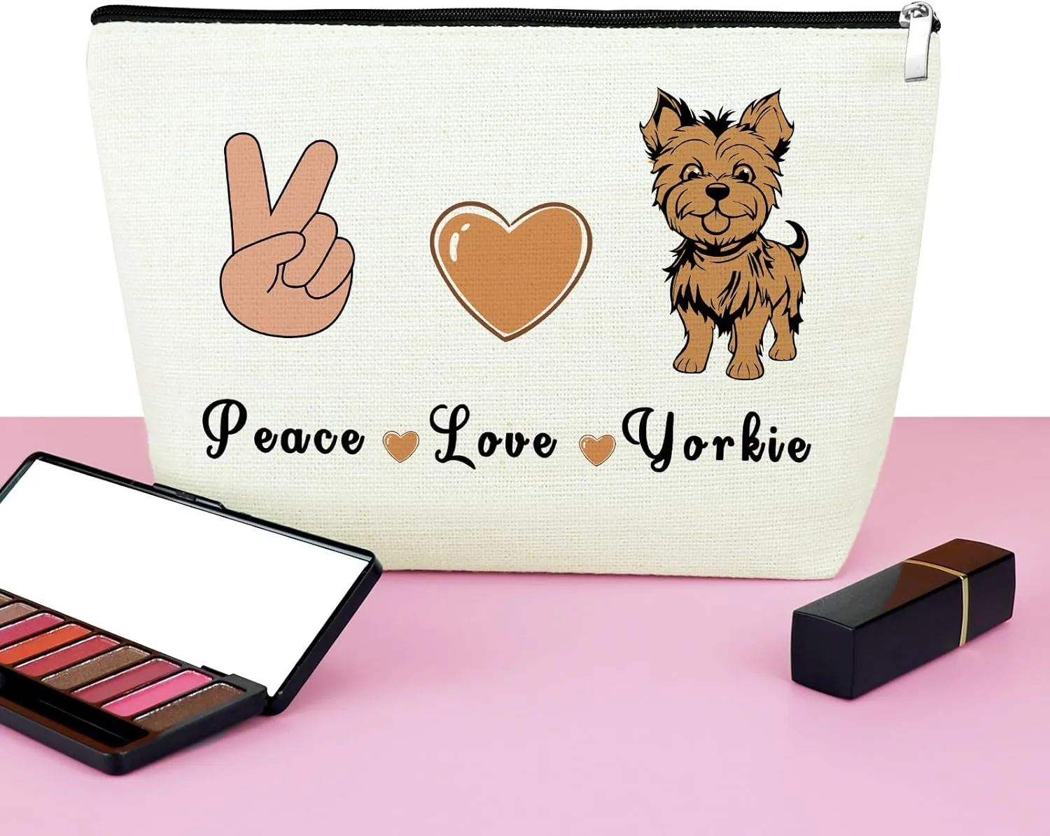 Yorkie Gifts for Women Makeup Bag Yorkie Lovers Gift Cosmetic Bag Yorkie Dog Gift Yorkie Mom Owner Gift Yorkshire Terrier Gift Christmas Birthday Gift for Friend Girl Dog Owner Gift Toiletry Bag