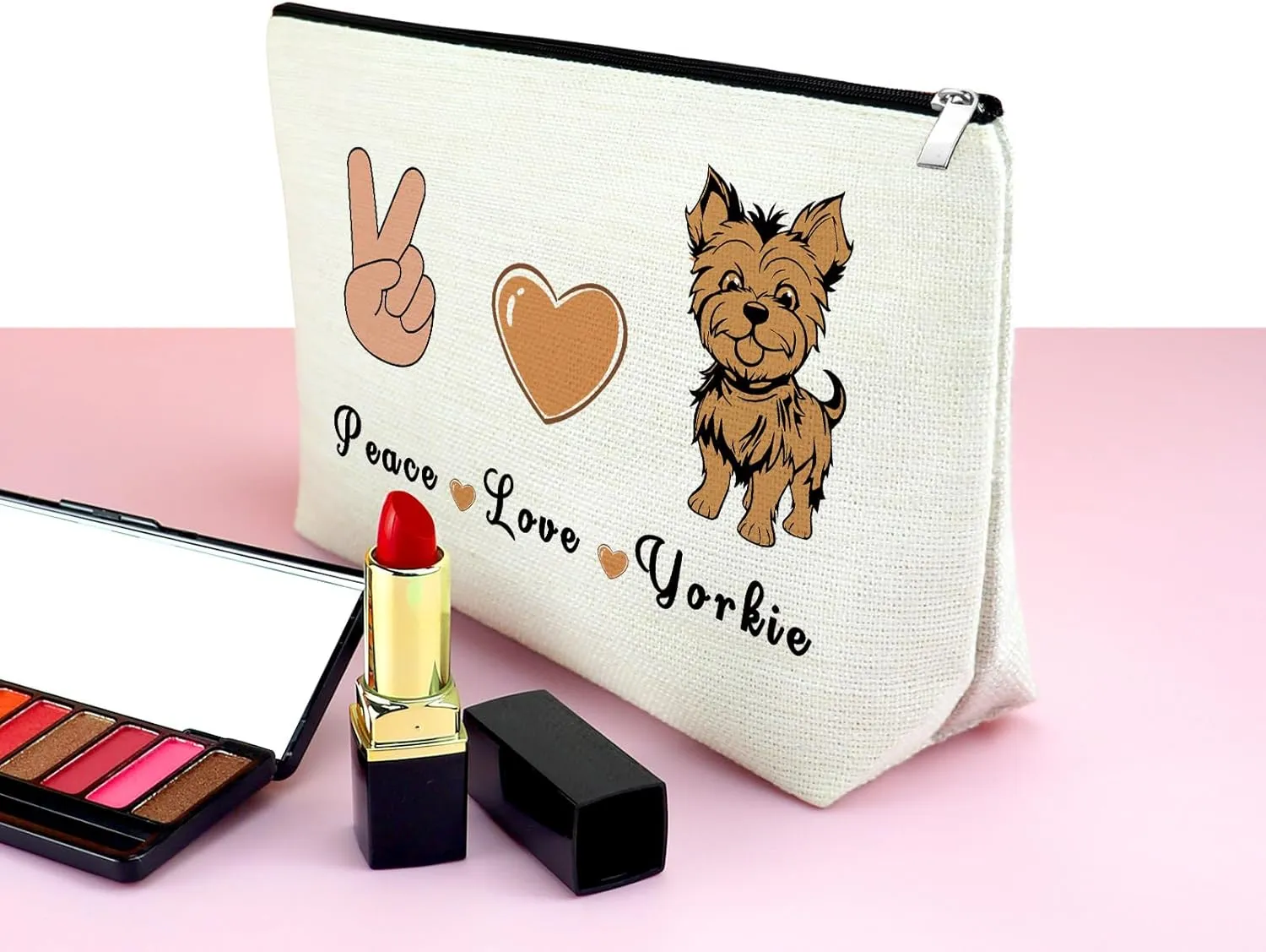 Yorkie Gifts for Women Makeup Bag Yorkie Lovers Gift Cosmetic Bag Yorkie Dog Gift Yorkie Mom Owner Gift Yorkshire Terrier Gift Christmas Birthday Gift for Friend Girl Dog Owner Gift Toiletry Bag